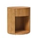 preview thumbnail 4 of 22, Bert Modern 22" Tall Round Solid Wood Full Assembly End Table WIth Storage By HUALALA HOME