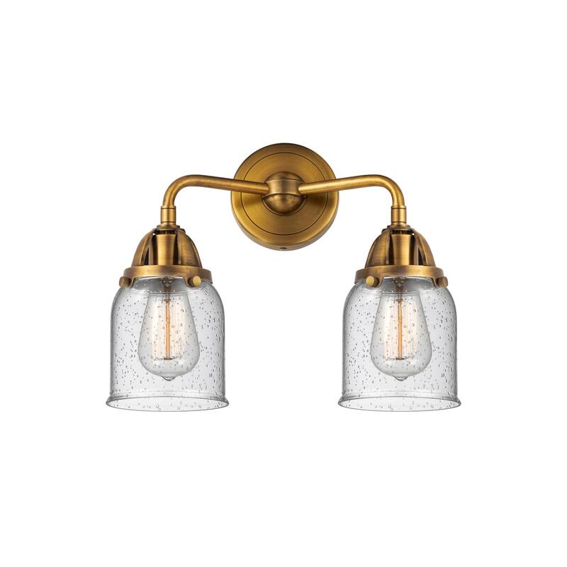 Innovations Lighting 288-2W-12-13 Bell Vanity Bell 2 Light 13" Wide - Brushed Brass / Seedy