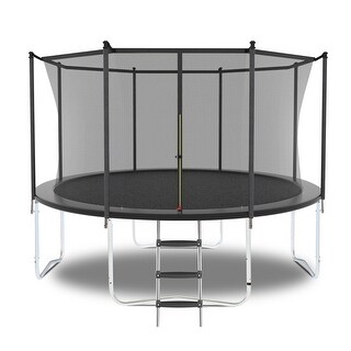 Trampoline with Safety Net, Outdoor with Heavy Duty Jumping Mat and Spring Cover Padding