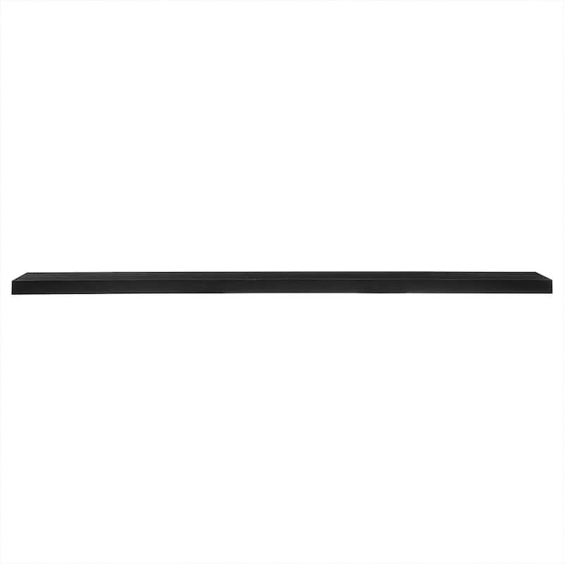 HomeRoots 75" Black Wooden Wall Mounted Floating Shelf