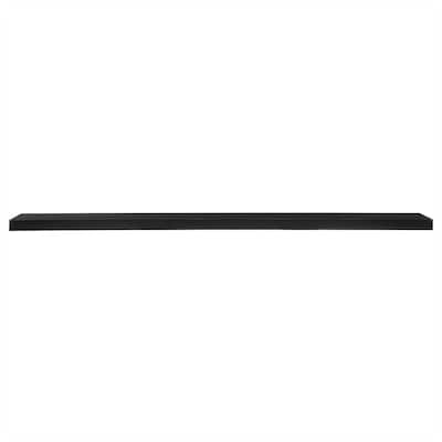 HomeRoots 75" Black Wooden Wall Mounted Floating Shelf