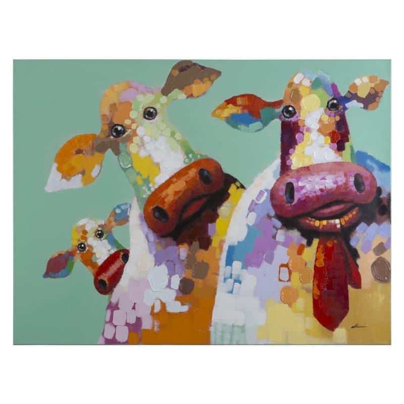 Yosemite Home Decor Curious Cows I Original Hand-Painted Wall Art - multi