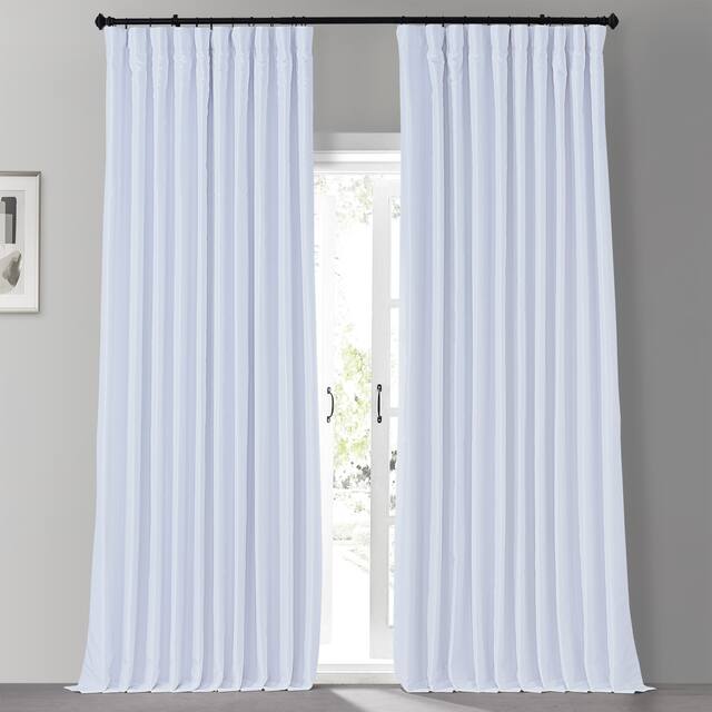 Exclusive Fabrics Blackout Extrawide Faux Dupioni Curtain (1 Panel) - 100 x 96 - Ice
