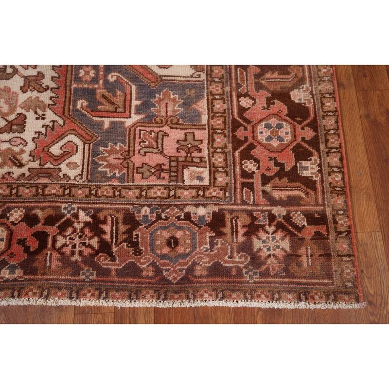 Geometric Heriz Persian Vintage Area Rug Handmade Oriental Wool Carpet - 8'4"x 11'0"