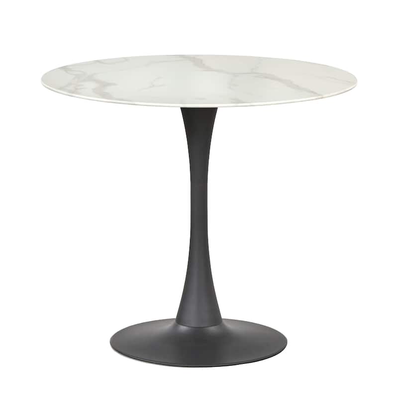 Simple Living Rho Faux Marble/ Glass Pedestal Dining Table