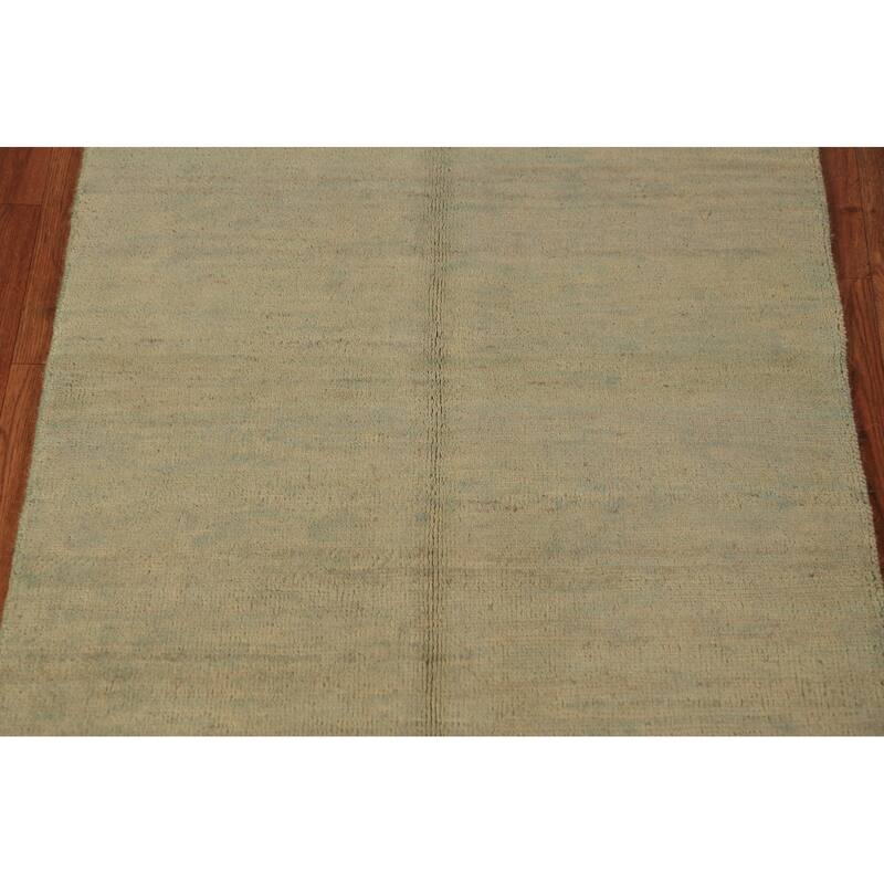 Modern Gabbeh Oriental Rug Handmade Solid Wool Carpet - 2'7" x 4'0"