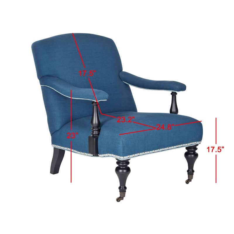 SAFAVIEH Kassie Steel Blue Arm Chair - 27.6" x 36.8" x 35" - 28Wx37Dx35H