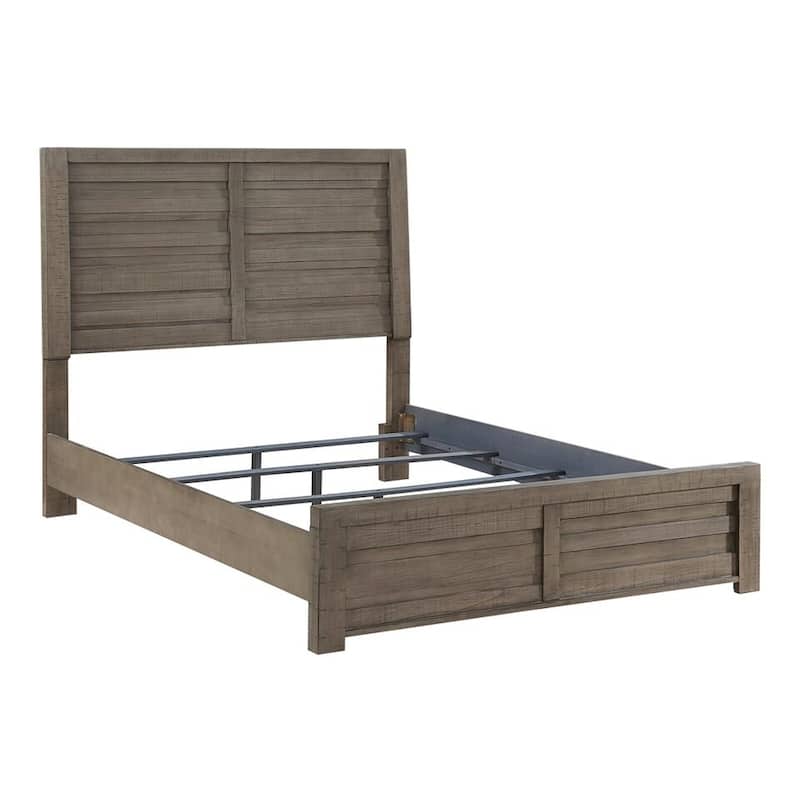 Rustic Style Gray Finish Wooden Panel Bed 1pc