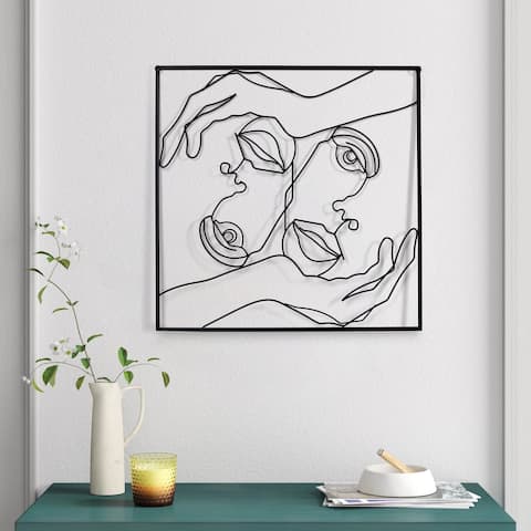 Adeco Metal Square Frame Wall Decor
