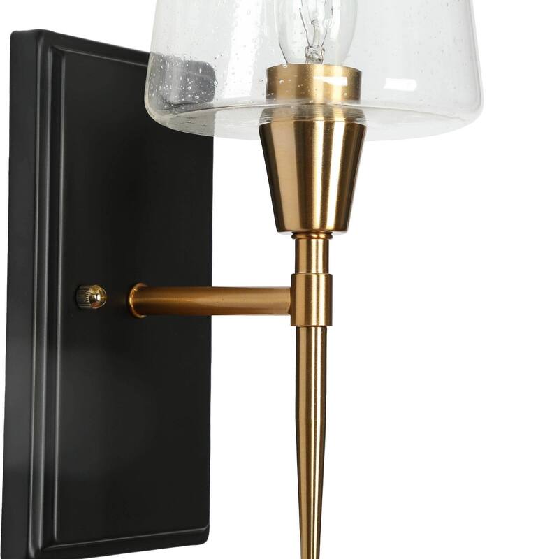 Modern Black Gold 1-Light Wall Sconce Traditional Dimmable Bathroom Vanity Light