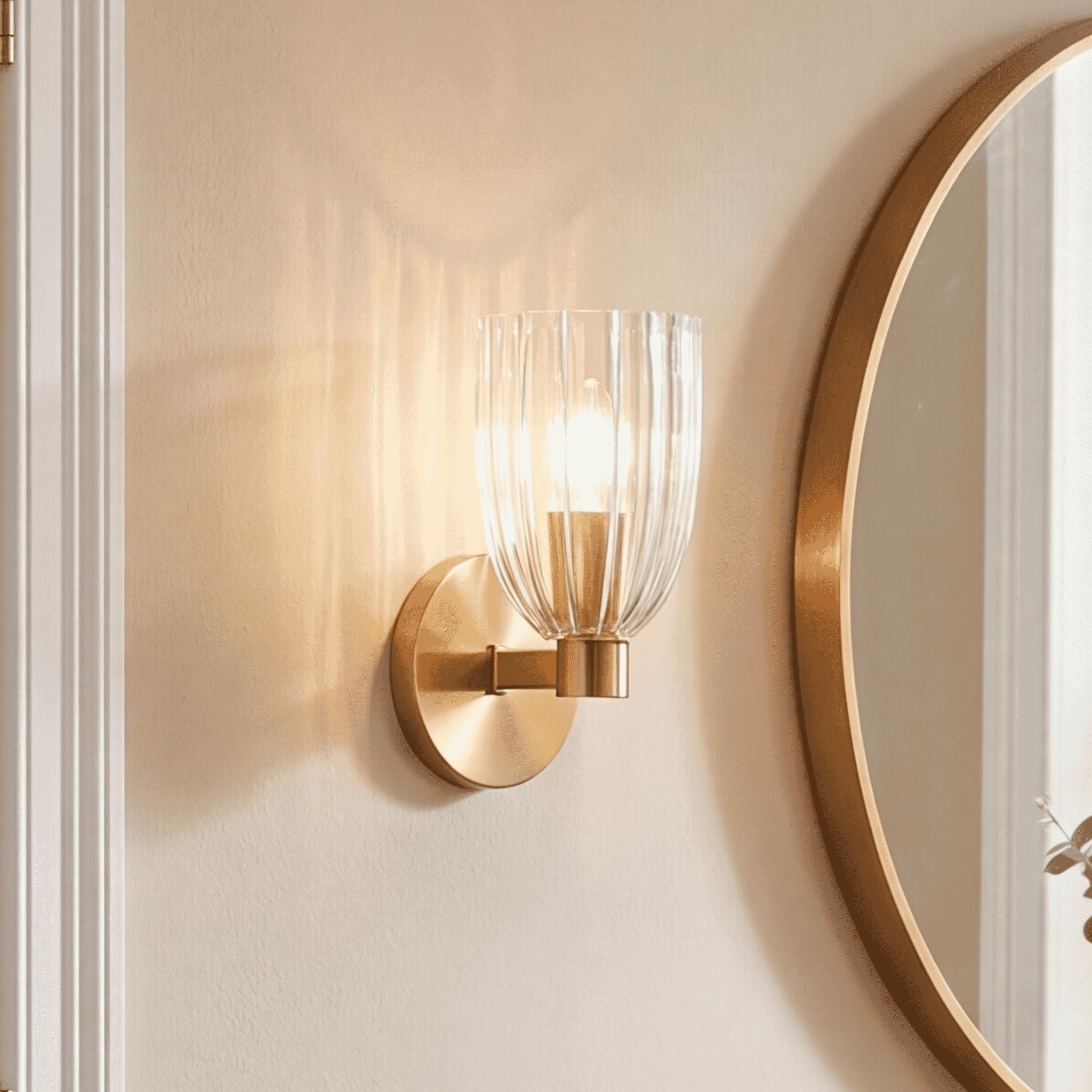 Wall Sconce in Natural Brass