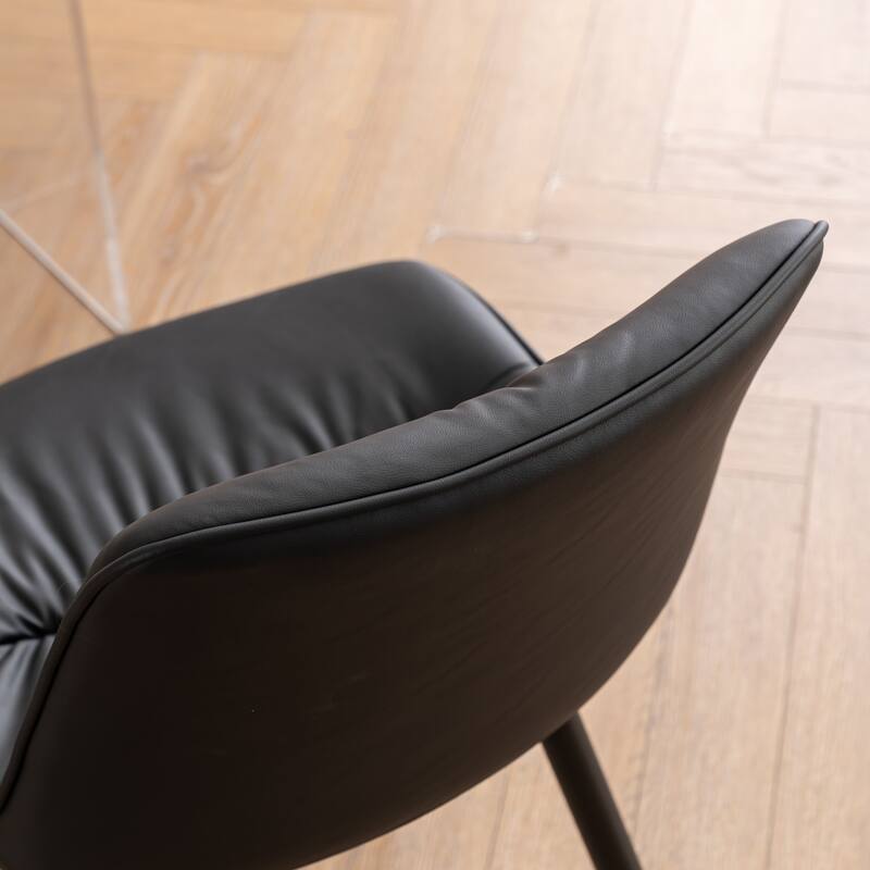 Faux Leather Dining Chairs Set of 2, Modern Upholstered Seat