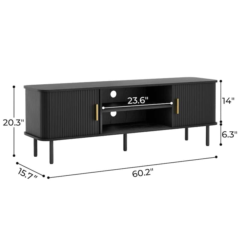 Tambour TV Stand Media Console for TVs Up to 55"
