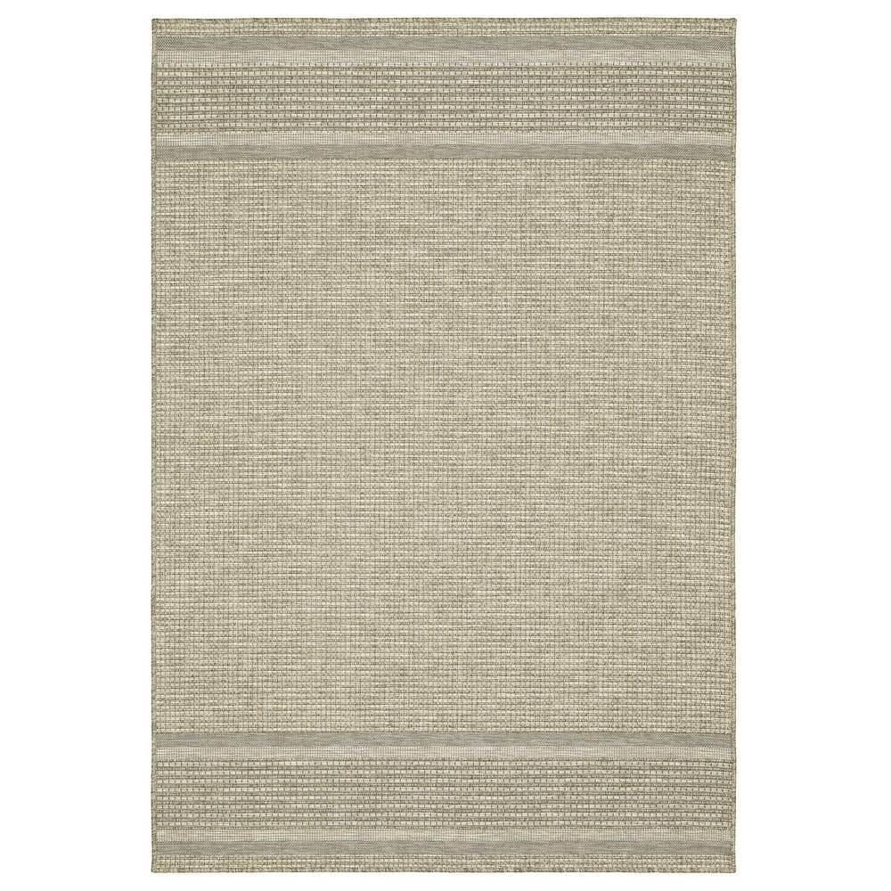 Vista Home Tangelo Banded Border Tan/Black Ultimate Performance Area Rug.
