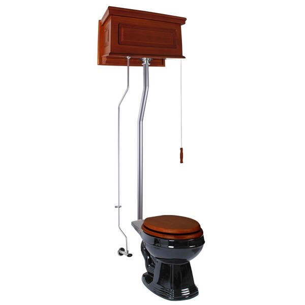 Renovator's Supply High Tank Toilets Mahogany Raised Tank Round High Tank Toilet