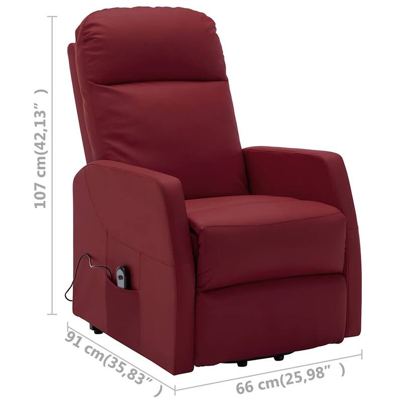 vidaXL Power Lift Recliner Electric Lift Chair for Home Theater Faux Leather - 26" x 35.8" x 42.1"