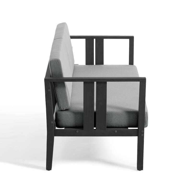 Outdoor Teak Solid Wood Patio Furniture Set Loveseat Armchair Table Collection