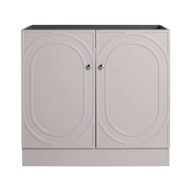 Modern 36 Inch Freestanding Bathroom Vanity Base without Sink, Storage Cabinet with Soft-Close Doors and Adjustable Shelves