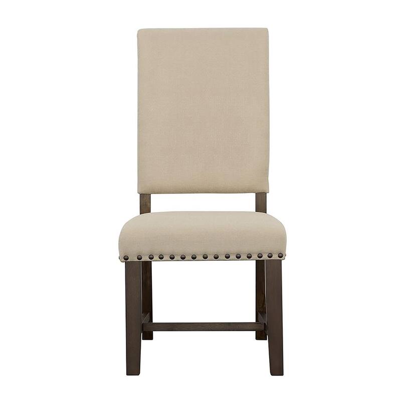 Upholestered Side Chair,Dining Chair with Wooden Legs (Set of 2) - Beige