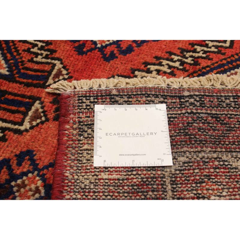 ECARPETGALLERY Hand-knotted Baluch Red Wool Rug - 3'11 x 6'11