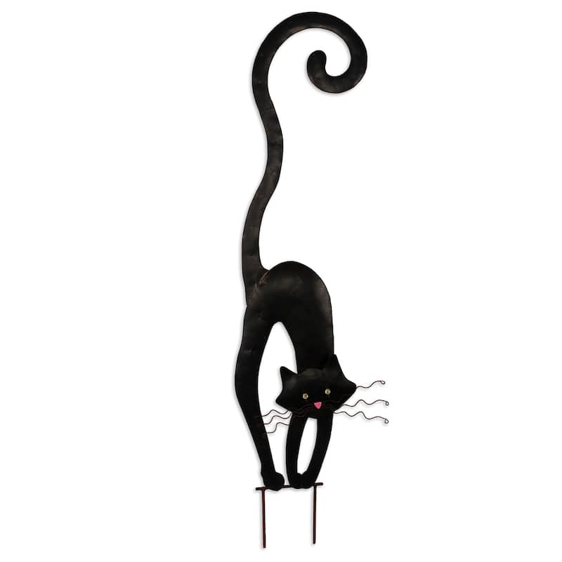 Halloween Black Cat Garden Sculpture