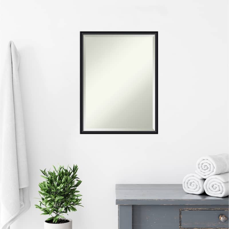 Beveled Wood Bathroom Wall Mirror - Lucie Frame