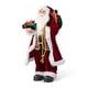preview thumbnail 25 of 92, Glitzhome 18"H Faux Fur Christmas Santa Figurines with Porcelain Face