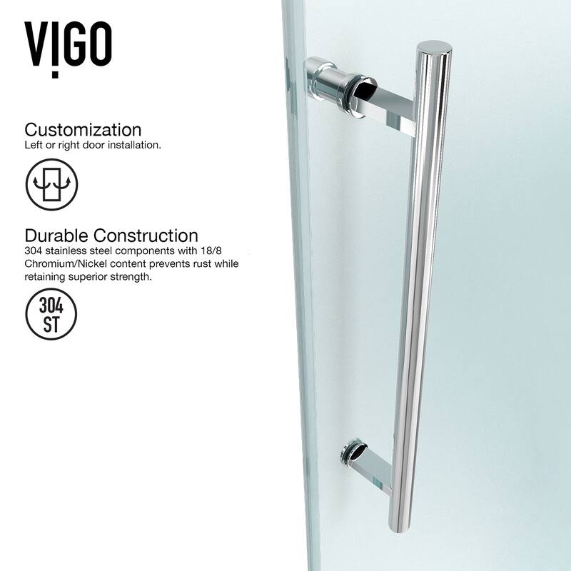 VIGO Winslow Frameless Sliding Shower Enclosure