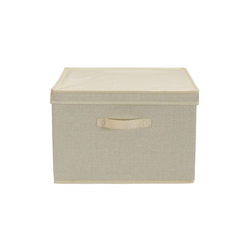 Household Essentials Canvas Storage Bins with Removable Lid, Set of 2