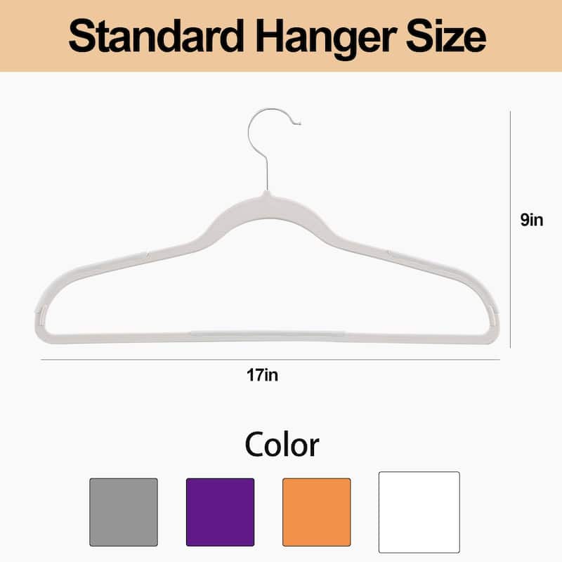 Javlergo 25/50 Pack Heavy Duty Plastic Hangers, 360º Swivel Hook Coat Hangers, Non-Slip, Space-Saving