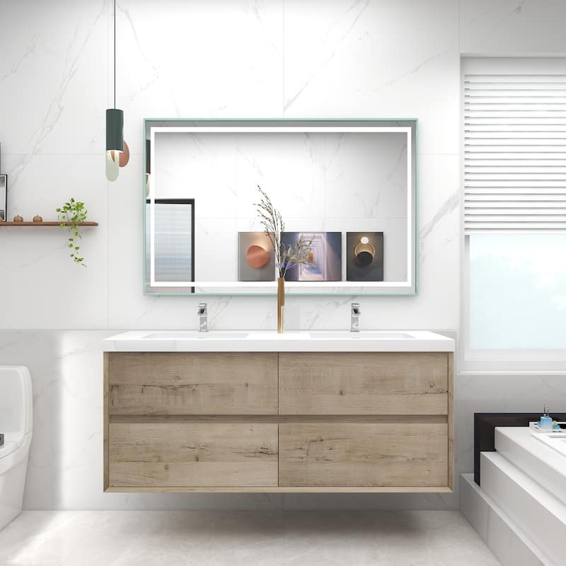 Selina 60" Wall Mounted Vanity with Double Sink