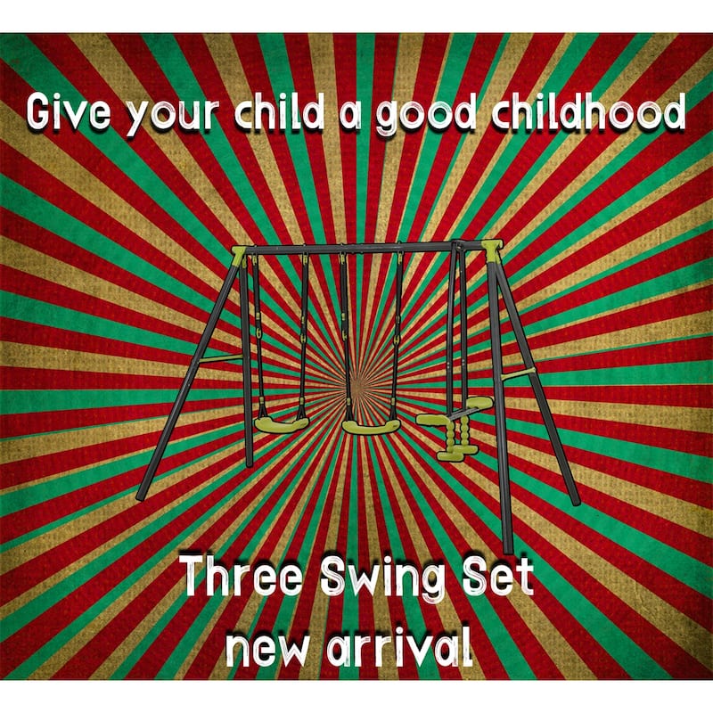 Interesting Triple Children Mental Safe Swing Set