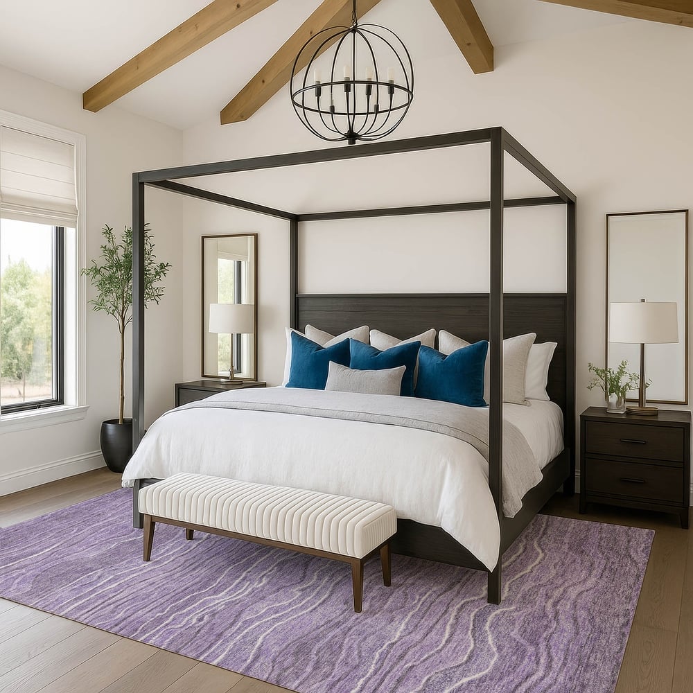 Premium Washable Super Soft Contemporary Stripe Mayfield Rug