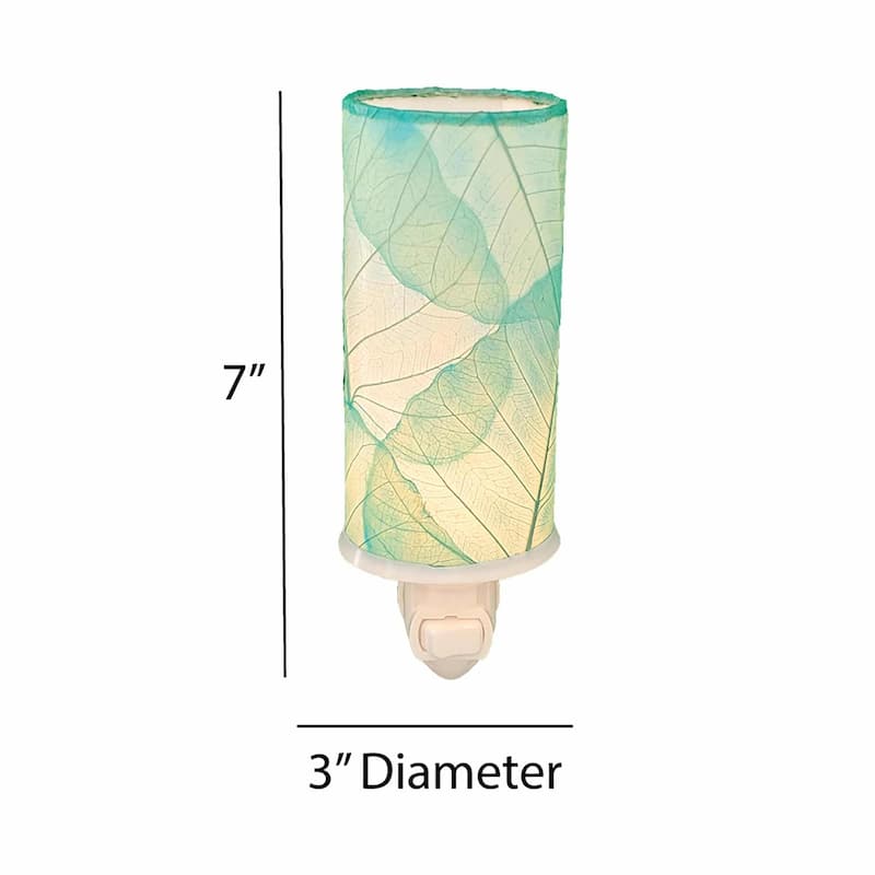 Cylinder Nightlight, Cocoa Leaves Shade, 3 x 3 x 7 in. - 3 x 3 x 8