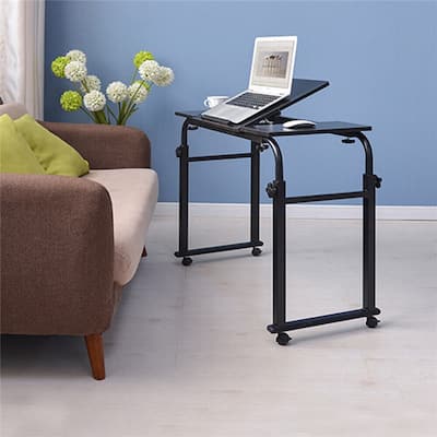 Bed Tray Table Adjustable Laptop Desk Portable With Wheels