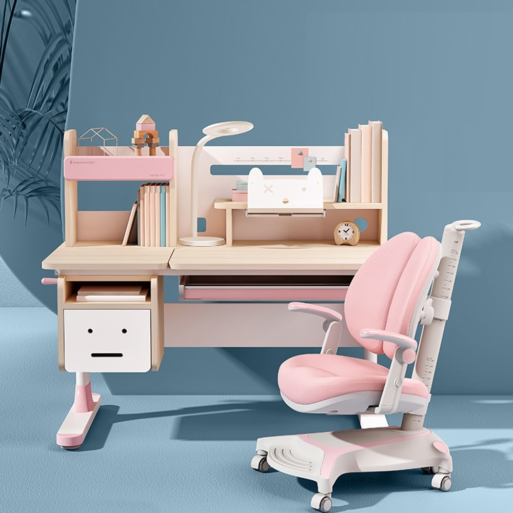 27 kids desk and chair set with light children adjustable