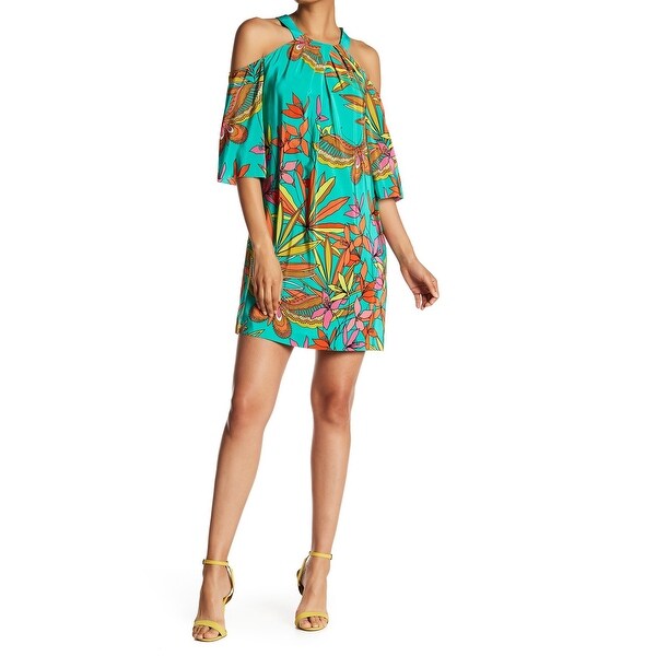 trina turk cold shoulder dress