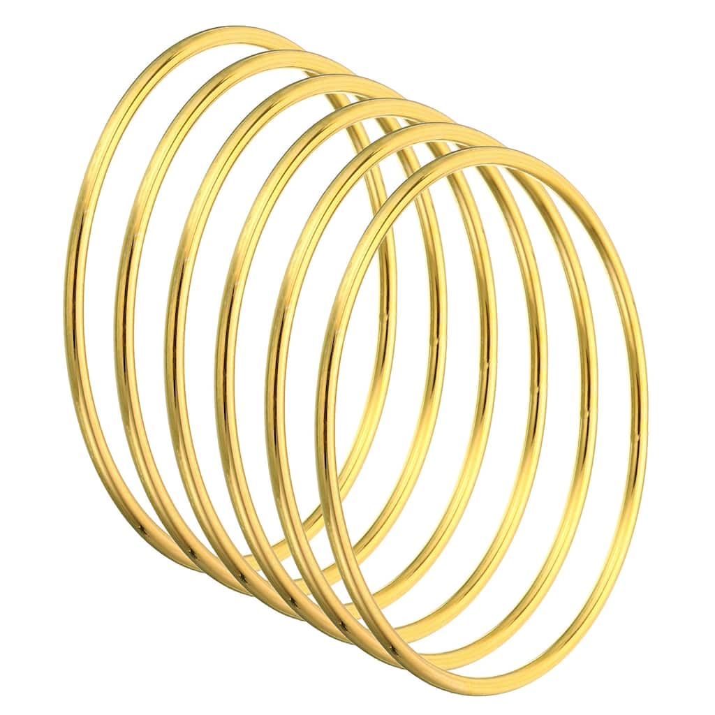 Dream Catcher Rings, 6 Pcs Macrame Wreath Floral Round Ring Hoop, Gold