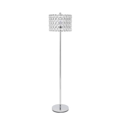 62" Round Shade Crystal Glam Floor Lamp - 14" W x 14" D x 62" H
