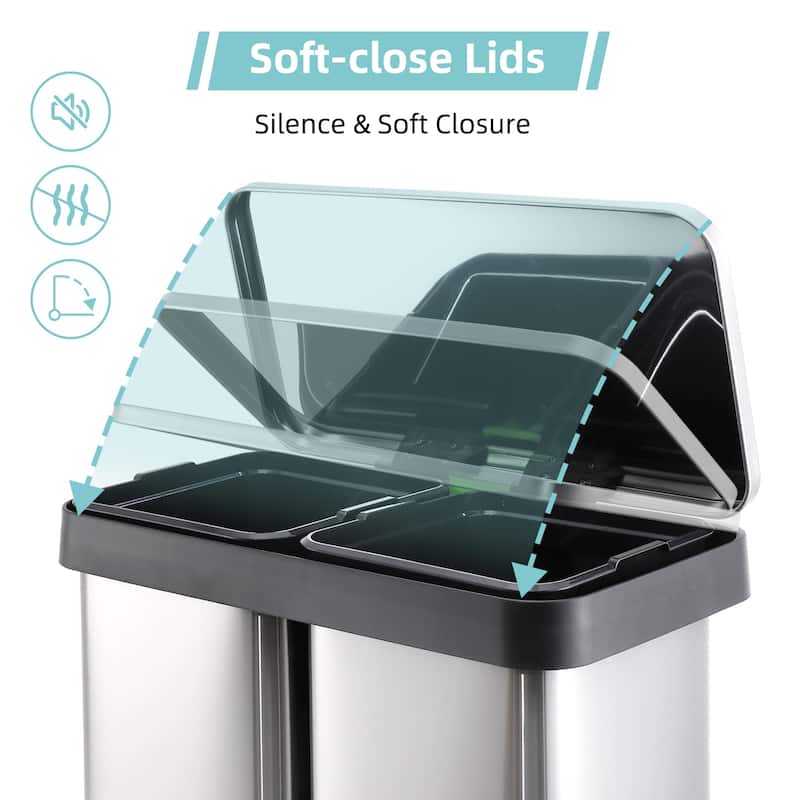 Stainless Steel Dual Trash Can