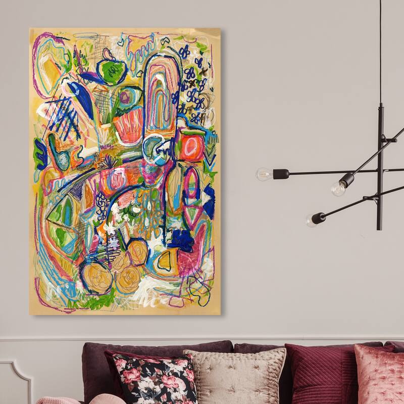 Wynwood Studio Canvas Abstract Lively City Yellow and Mustard Modern & Contemporary Wall Art Canvas Print - 45 x 30