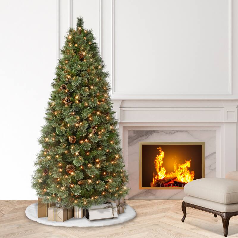 Puleo International 7 ft. Pre-Lit Springfield Fir Artificial Christmas Tree with 400 Warm White LED Lights