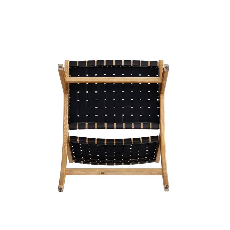Manhattan Comfort Maintenon Leatherette Accent Chair in Black