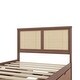 preview thumbnail 24 of 46, Rattan Platform Bed Frame with 4 Storage Drawers and Wooden Rattan Headboard for Kids, No Box Spring Needed