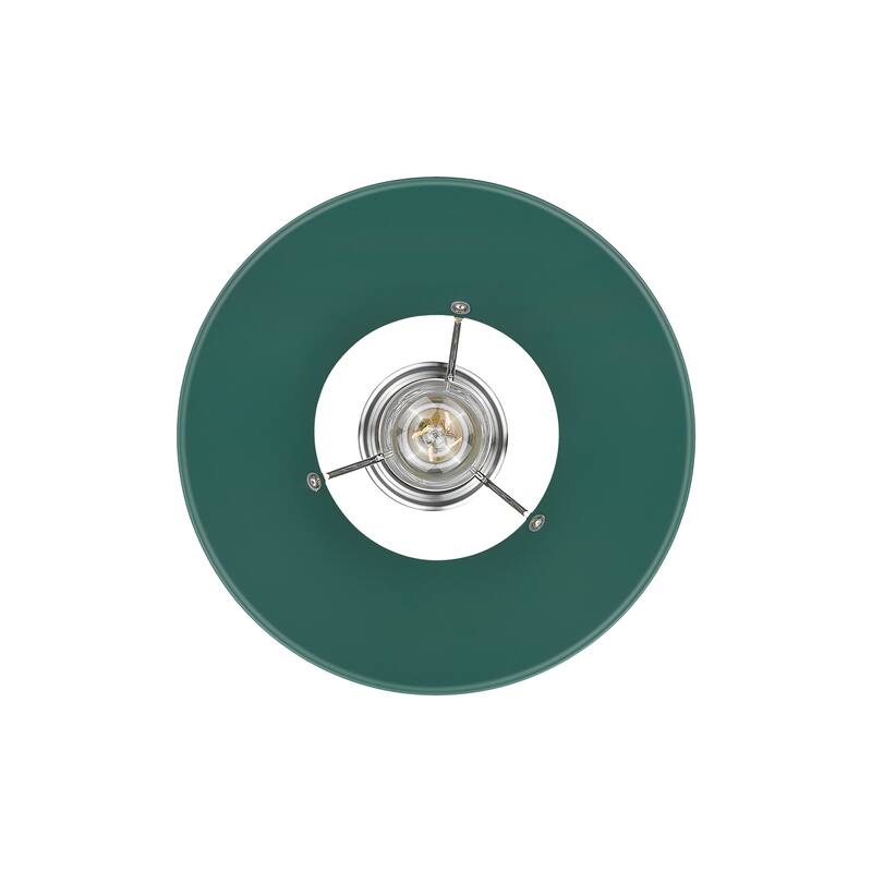 Yep by Golden Lighting Orwell 1-light 10in Pendant in Chrome and Pine Green shade - Medium Pendant - 10"