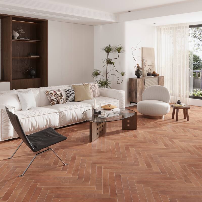 Cordera 3x24 in. Matte Porcelain Plank Wall and Floor Tile (9.68 sq ft/case, 20-Pack) - Sunbaked Terracotta