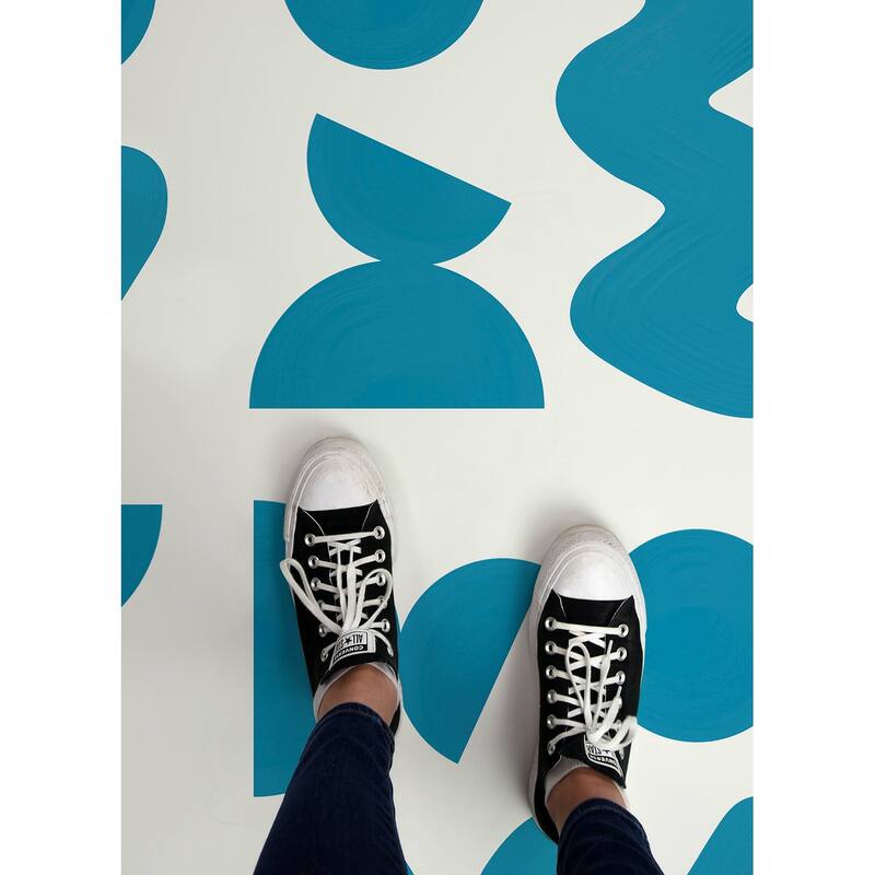 Very Gay Paint Beth Friend Sky Blue Peel and Stick Floor Tiles