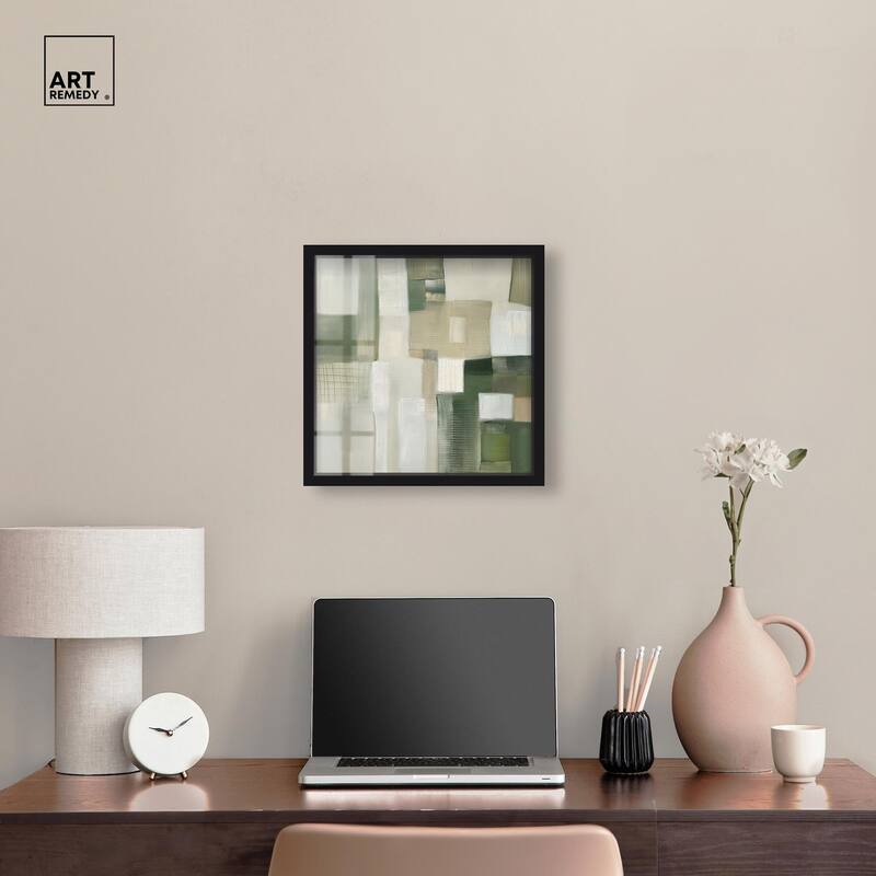 Pale Jade Green II Shadowbox by Art Remedy