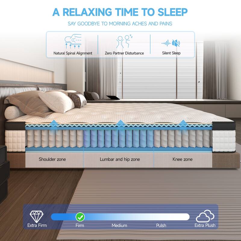 Full Size Box Spring 12 Inch Mattress, Memory Foam Hybrid Mattress in a Box