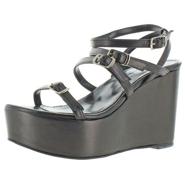 black womens wedges